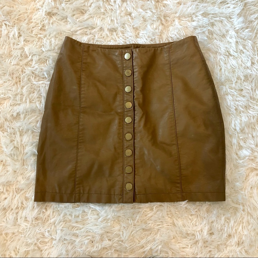 Free People Vegan leather skirt